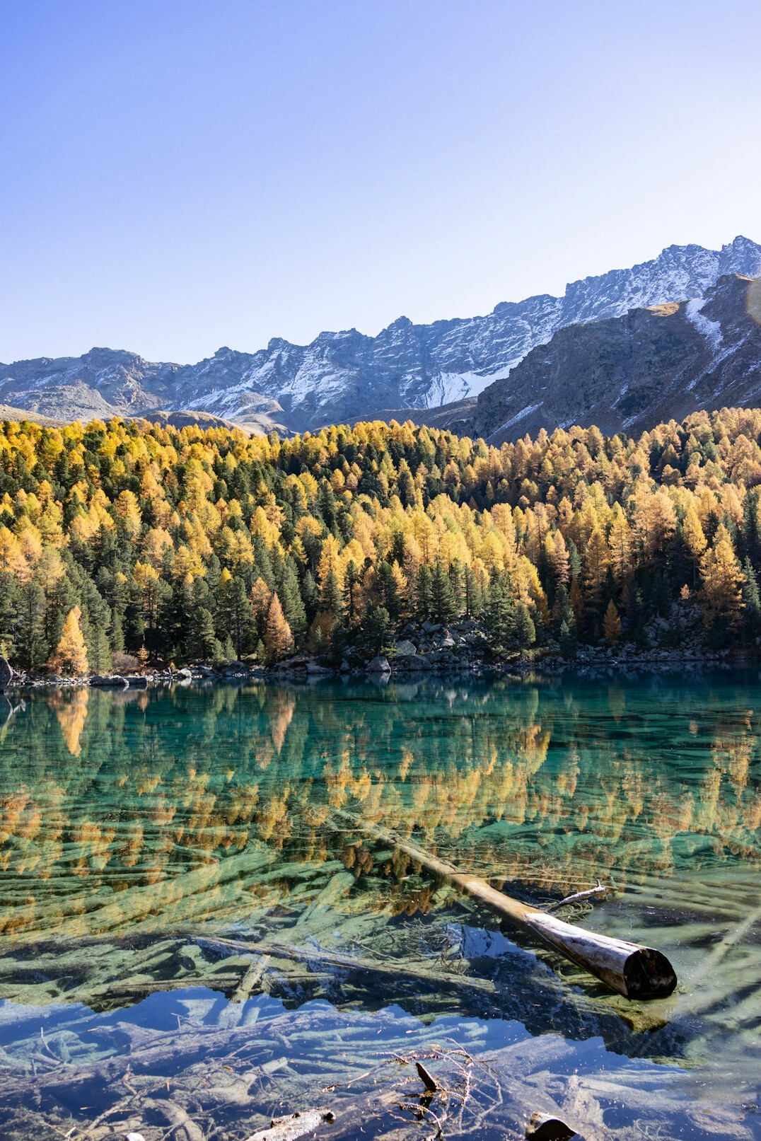 Cinema camera on tripod near an alpine lake