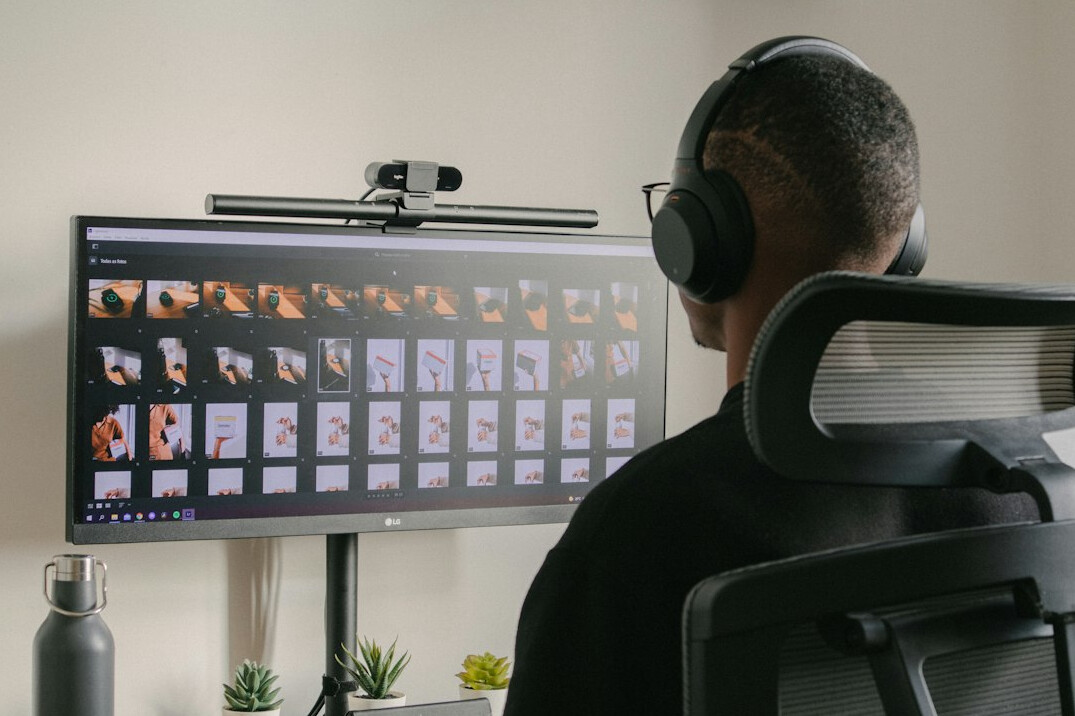 professional video editor working