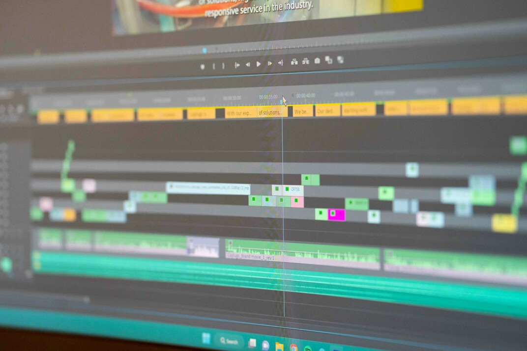 video editor working on timeline