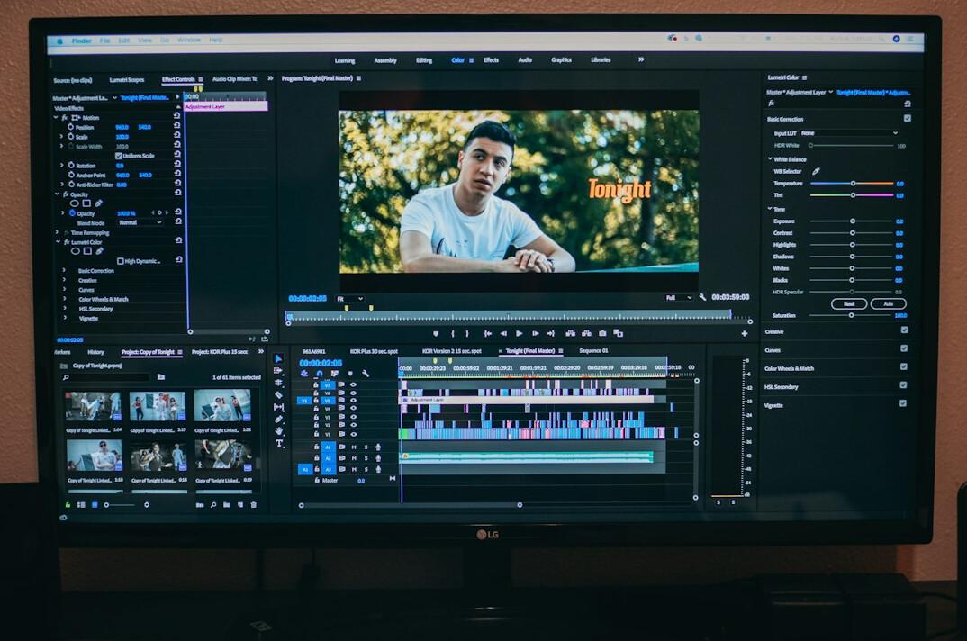 video editing software interface